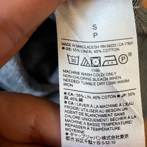 Grey Banana Republic Linen Button Up Polo Shirt (S) - Picture 8 of 8